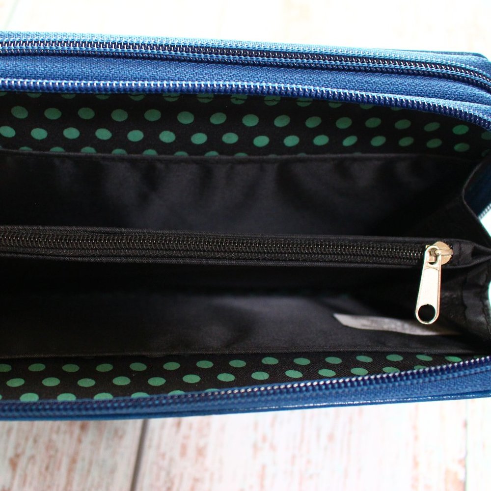 Sorella Blue/Yellow Large Zip Around Clutch Wallet